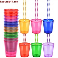 KSOUNLG11 5Pcs Shot Glass on Beaded Necklace, Hanging Colorful Bachelorette Party Shot Glasses, Port