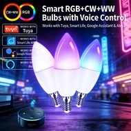 Tuya Smart Light Change Color Wifi Bulb 6W E14 LED Bulb APP Voice Control Alexa and Google Assistant