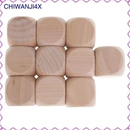[chiwanji4x] 10PCS Naural  Blank Dice D6 30mm Game Dice for Kids DIY Decorating Games Wood