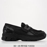 1906R Loafers, Easy to Wear and Take Off Design, Slip-On Casual Shoes/All Black Leather Surface 7OCU