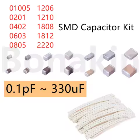 01005 0201 0402 0603 0805 1206 1210 1808 1812 2220 SMD Ceramic Capacitor Assorted Kit 100PF Chip Cap