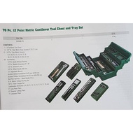 SATA 95104A-70 (12 POINT) 95104A-70-6( 6 point socket) METRIC CANTILEVEL TOOL CHEST AND TRAY SET