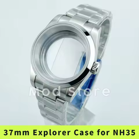 37mm 150m Explore Watch Cases Stainless Steel Watch Case for NH35 NH36 NH38 Movement See-through Cas