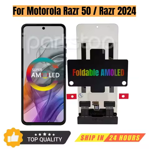 iParts Replacement New Foldable AMOLED Display for Motorola Razr 50 5G 2024 XT2453-1 Front Touch Scr