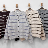 ** 32wardrobe-Striped Knitted Jacket 51269p