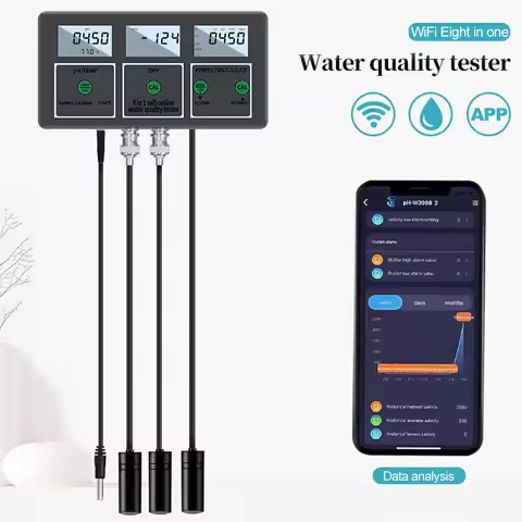 Online Water Quality Tester pH/ORP/EC/TDS/SALT/S.G/CF/Temperature APP Tester 8-in-1 WIFI and Data Tr