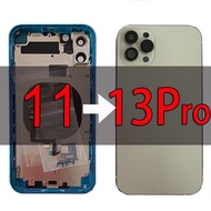 Diy สำหรับ iPhone 11เป็น13Pro ที่อยู่อาศัย iPhone 11แปลงเป็น13Pro iPhone 11ชอบ13Pro Backshellโทรศัพท์11แชสซีฝาหลังการเปลี่ยนซองเก็บแบตเตอรี