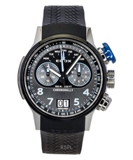 [Creationwatches] Edox Chronorally Chronograph Rubber Strap Grey Dial Quartz 38003-TINBU-GNBU 100M M