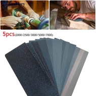 TIMEKEY 5Pcs 230x93mm Sandpaper Set Wet Dry Sanding Paper 2000-7000 Grit Sand Paper for Metal Abrasi