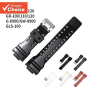 Black Resin Strap for Casio G-SHOCK GA-100 GA140 GD-100 G-8900 Men Glossy TPU Sport Waterproof Brace