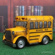 Tin Car Bus School Bus Metal American Retro Creative Distressed Ornaments Ornaments Crafts Decoratio