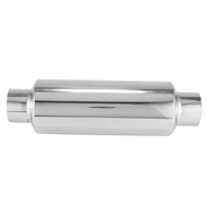 Car Exhaust Muffler 2.5 Inch Inlet Stainless Steel Universal Resonator 12 Inch Long Performance Muff