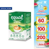 Equal Stevia หญ้าหวาน อิควล สตีเวีย ผลิตภัณฑ์ให้ความหวานแทนน้ำตาลจากหญ้าหวานธรรมชาติ ขนาด 100 ซอง 0 