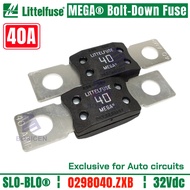 Littelfuse MEGA Fuses 32V 40A 0298040 0298040.ZXB Silver-plated Bolt Down Fuse 40Amp 32Vdc Time Dela