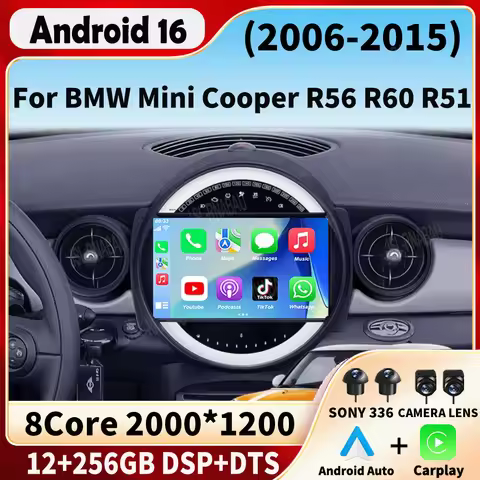 Car Radio Android 16 For BMW Mini Cooper R56 R60 R51 2006 - 2015 GPS Carplay Navigation Stereo Auto 