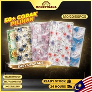 30x60cm Wallpaper Marble Tile Paper Kitchen&Bathroom Waterproof Tile Sticker Dinding Hiasan Pelekat
