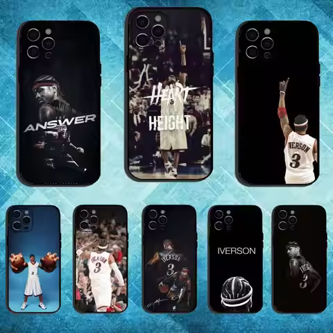 A-Allen Ezail I-Iverson 3 Phone Case For iPhone17,16,15,14,13,12,11 Plus,Pro Max Soft Black Cover
