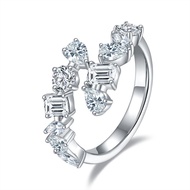 Moissanite Ring 2.6CT D Color Trendy Multi-Diamond Meticulous Design S925 Sterling Silver With GRA C