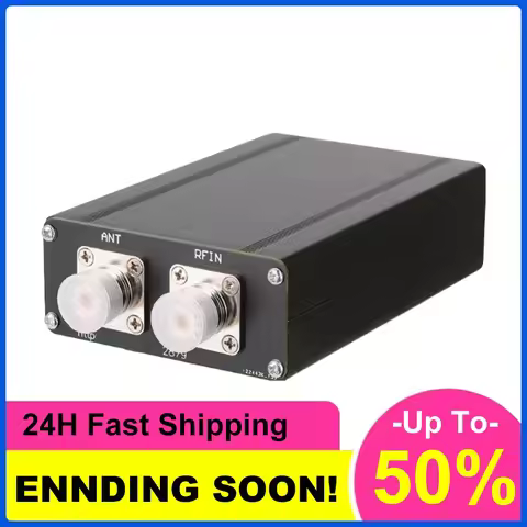 1.8-50MHz Antenna Tuner 0.91inch OLED Display by N7DDC 7x7 3.2 Firmware Programmed Metal Outcase Fin