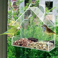 【Ilisland】Window Wild Bird Feeder House Transparent Wild Table Removable Suction Cups Sliding Feed T