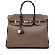 Hermès Bi-Color Etain and Black Epsom HSS Birkin 35 Brushed Palladium Hardware 2018