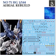 ดีคอลน้ำ [Ghost] HG 71 s GUNDAM AERIAL REBUILD [THE WITCH FROM MERCURY] HG 1/144 WATER DECAL [Fluore