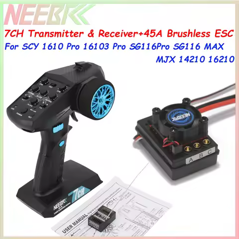 RC 7CH 2.4G Transmitter RX-G7X Receiver 45A Brushless ESC for RC Car SCY 16101Pro 16103 Pro SG116Pro