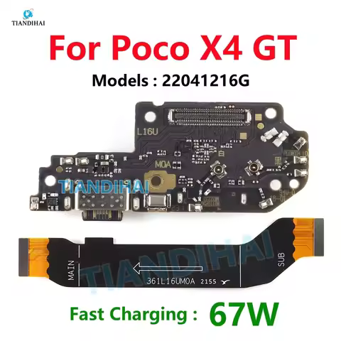For Xiaomi Poco X4 GT USB Charging Board Connector Plug Port Charger Dock Main Board SUB Flex Cable 