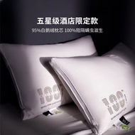 Pillow Goose Down Five-Star Pillow Down Pillow Pillow Factory Direct Sales Down Care Hotel 100 Neck 