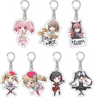 Anime BanG Dream Acrylic Musical Instrument Keychain Cartoon Figure Toyama Kasumi Hanazono Tae Ushigome Rimi Pendant Keyring New