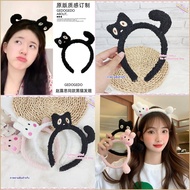 Black Cat Headband + Little Rabbit Plastic Work Covered With Fleece