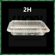 Ready Stock 2H Plastic Clear Food Container GO-2H Plastic OPS Container Tray 100's Disposable Contai