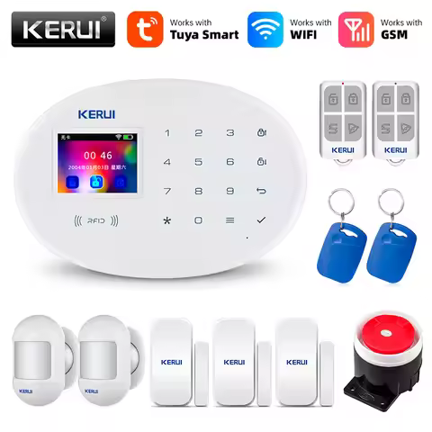 KERUI Tuya WIFI GSM Alarm System Smart Home Security Buglar RFID APP Wireless Motion Sensor Detector