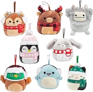 Squishmallows 4" Mini Plush Christmas Tree Ornaments, 8-Pack - Official Kellytoy Holiday Set - Includes Cam The Cat, Darla The Fawn &amp; More! Squishy &amp; Soft Stuffed Animal Toy - Great Gift for Kids