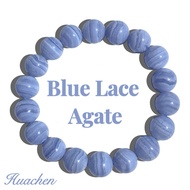 「SG SHOP」 Natural Blue Lace Agate Bracelet 天然蓝纹玛瑙手链