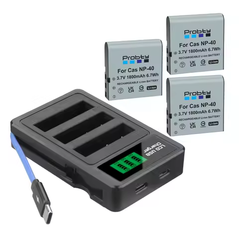 1800mAh NP-40 NP40 Battery for Casio EX-Z30 Z40 Z50 Z55 Z57 Z400 Z750 Z850 FC100 KOMERY 4K Camera Ca