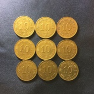 1984-92年香港壹毫(1毫)女王頭硬幣/9個連續年份