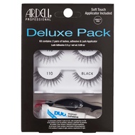 ! Ardell False Eyelashes-Deluxe Pack 110 Lash Black-2 Pairs + DUO Eyelash Glue + Tweezers