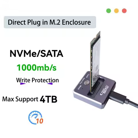 10Gbps M2 SATA NVMe to USB 3.1 Docking Station Direct Plug in SSD Adapter M.2 Case for 2230 2242 228