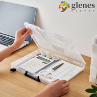GLENES A4 File Box, Simple Transparent a5 Organize The Box, Office Stationery Durable Portable Folde