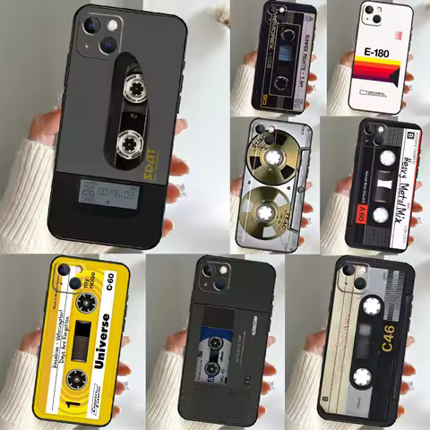 Vintage Magnetic Tape Cassette Case For Realme 13 12 10 11 14 Pro Plus GT6 GT7 Pro C55 C15 C35 C33 C
