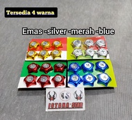 BAUT PLAT NOMOR VARIASI + RING MONEL BINTANG 4 WARNA ISI 6 PCS