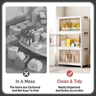 【FUNHOM DECOR】Foldable Storage Cabinet Storage Box Clothing Snacks Toy Wardrobe Stackable Thickened 