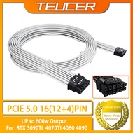 TEUCER PCI-E 5.0 GPU 730mm 16PIN Cable 12+4 PIN 12VHPWR ATX 3.0 Modular Power Cable For RTX 3090Ti 4