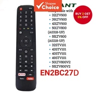 Replacement Remote Control for Devant Hisense Smart TVs EN2BD27H EN2BC27 EN2B C27D