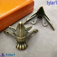 TYLER1 Furniture Leg Brass Vintage Furniture Part Protector Hardware Jewelry Box Corner Bracket