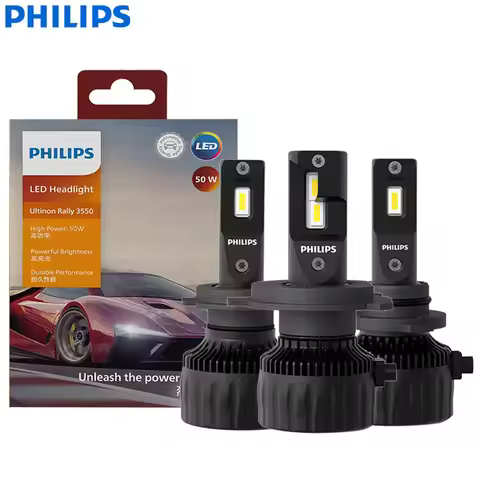 Philips LED H4 H7 H11 100W 9000LM Ultinon Rally 3550 HB3 HB4 HIR2 Car Head Light 6500K White High Po