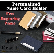 Personalised Name Card Holder/Christmas Gift/Engraving Name Card Case/Business Card Casing/ Gift [Dear J]