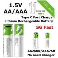SMARTOOOLS USB Type C Rechargeable Battery 1.5V Lithium Li-ion AA AAA 9V