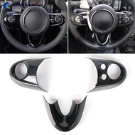 NOBELJIAOO 3Pcs/Set Carbon Fiber Car Steering Wheel Trim Covers Accessories For BMW MINI Cooper F54 